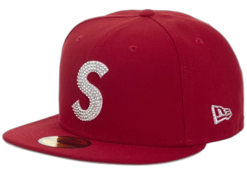 Supreme Swarovski S Logo New Era 59Fifty Fitted Hat Red