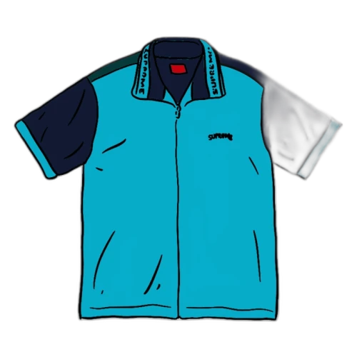Supreme Terry S/S Zip Up Cyan