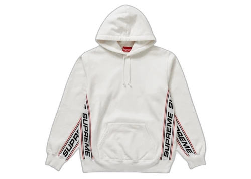 Supreme Text Rib Hooded Sweatshirt White