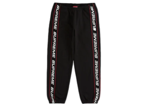 Supreme Text Rib Sweatpant Black