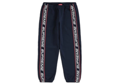 Supreme Text Rib Sweatpant Navy