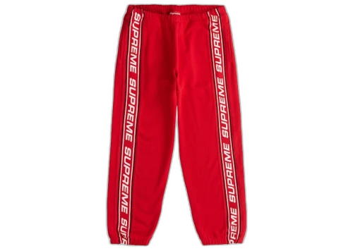 Supreme Text Rib Sweatpant Red