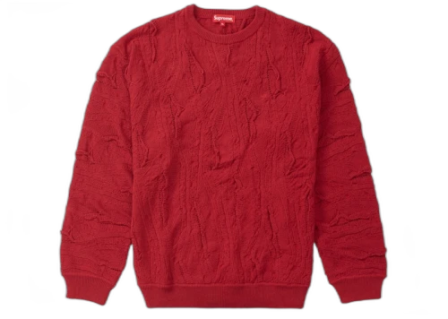 Supreme Textured Pattern Sweater Red