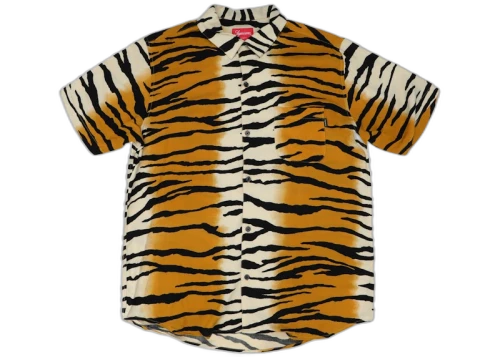 Supreme Tiger Stripe Rayon Shirt Gold