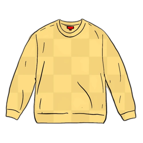 Supreme Tonal Checkerboard Small Box Sweater Yellow