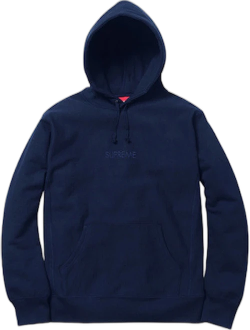 Supreme Tonal Embroidered Hoodie Navy