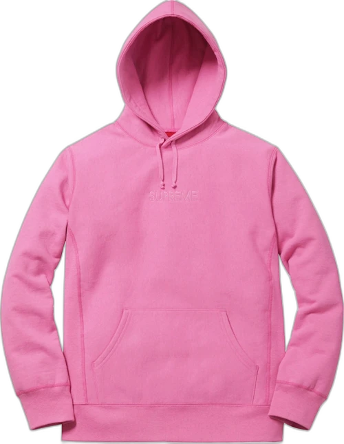 Supreme Tonal Embroidered Hoodie Pink