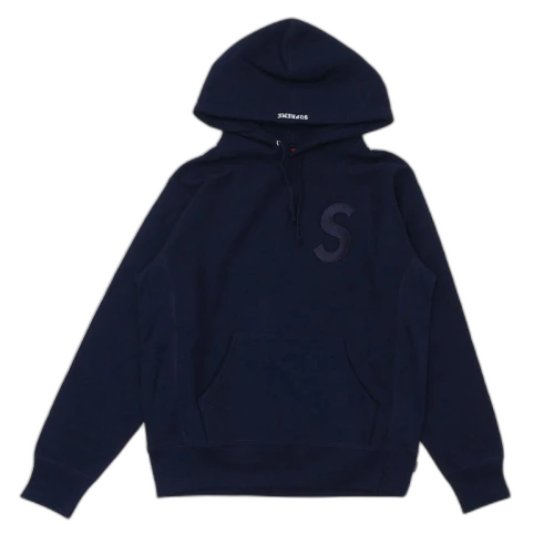 Supreme Tonal S Logo Hoodie Navy