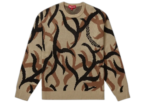 Supreme Tribal Camo Sweater Tan