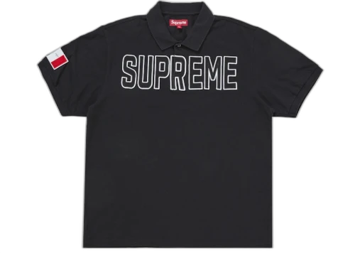 Supreme Twill Appliqué Polo Black