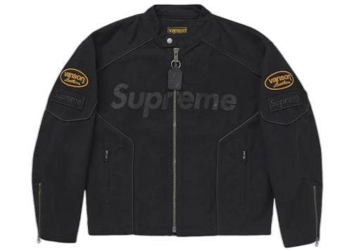 Supreme Vanson Leathers Cordura Cotton Jacket Black