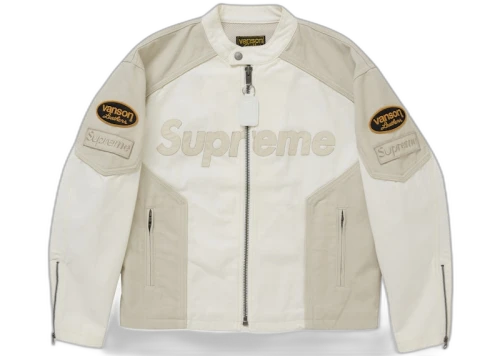 Supreme Vanson Leathers Cordura Cotton Jacket White