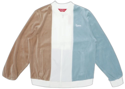 Supreme Velour Zip Up Jacket Tan