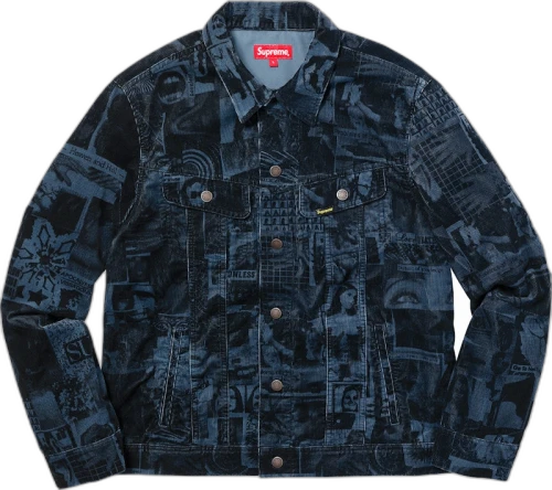 Supreme Vibrations Corduroy Trucker Jacket Navy