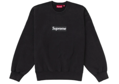 Supreme Washed Box Logo Crewneck Black