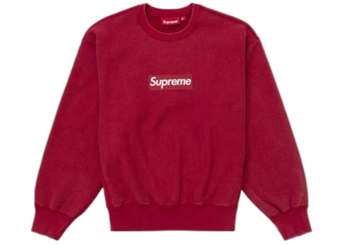 Supreme Washed Box Logo Crewneck Red