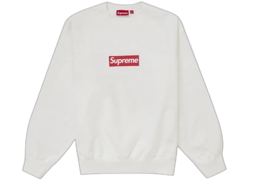 Supreme Washed Box Logo Crewneck White