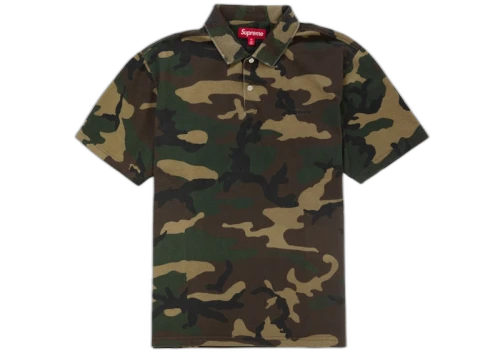 Supreme Washed Camo Polo Woodland Camo