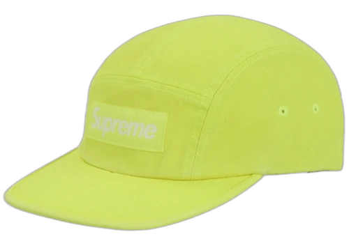 Supreme Washed Chino Twill Camp Cap (FW25) Fluorescent Green