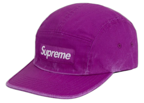 Supreme Washed Chino Twill Camp Cap (SS25) Purple