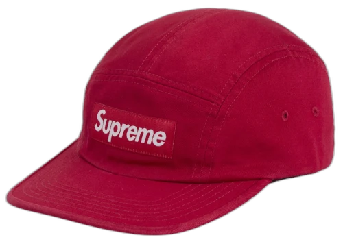 Supreme Washed Chino Twill Camp Cap (SS25) Red