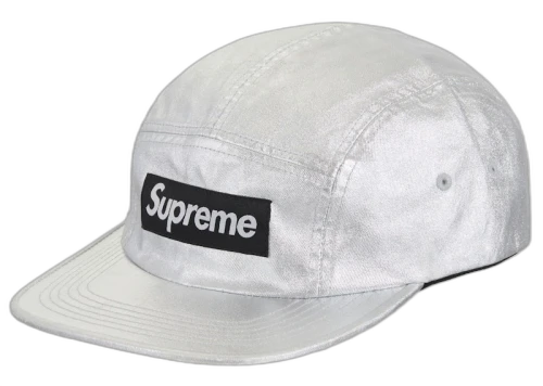 Supreme Washed Chino Twill Camp Cap (SS25) Silver