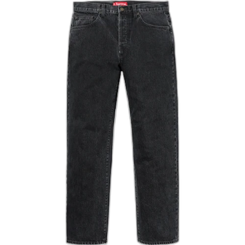 Supreme Washed Regular Jeans Black