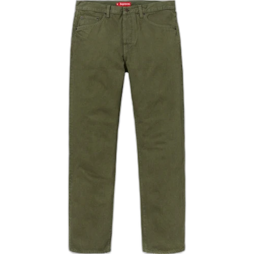 Supreme Washed Regular Jeans (FW18) Olive