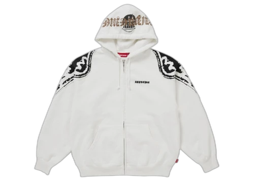 Supreme Wings Zip Up Hooded Sweatshirt (FW25) White