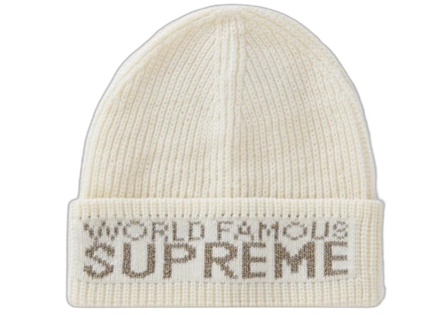 Supreme World Famous Beanie Natural