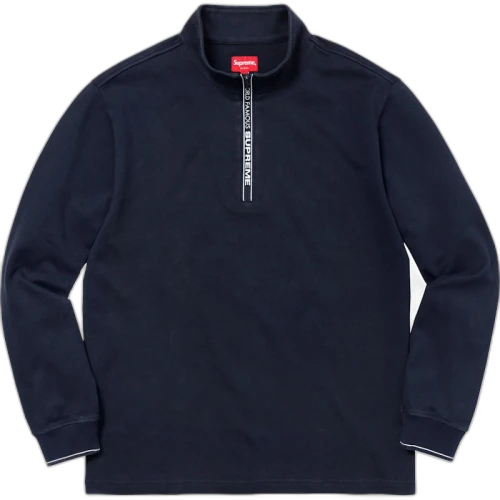 Supreme World Famous Half Zip Pullover Navy