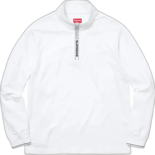 Supreme World Famous Half Zip Pullover White