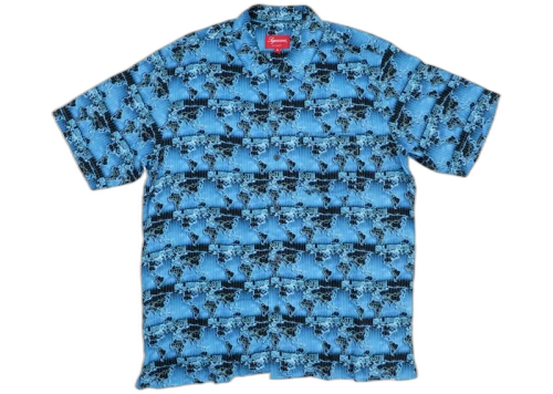 Supreme World Famous Rayon Shirt Cyan