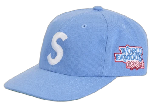 Supreme World Famous S Logo 6-Panel Blue