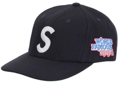Supreme World Famous S Logo 6-Panel Navy