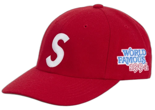 Supreme World Famous S Logo 6-Panel Red