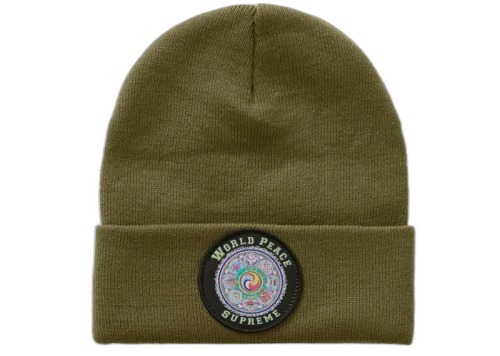 Supreme World Peace Beanie Light Olive