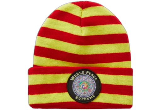 Supreme World Peace Beanie Red Stripe
