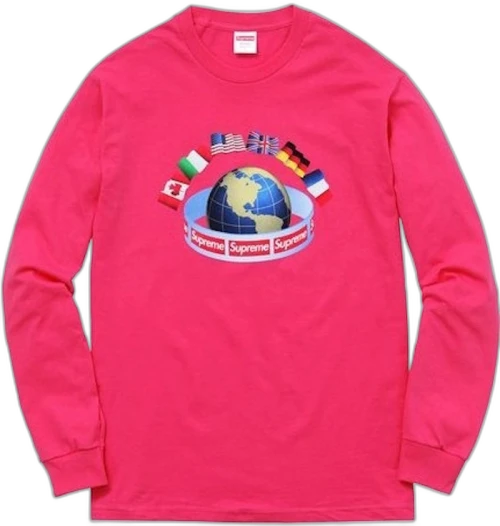 Supreme Worldwide Tee Pink
