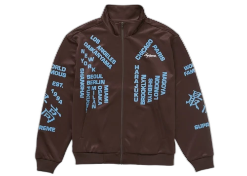 Supreme Worldwide Tricot Track Jacket Brown