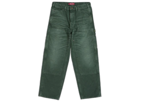 Supreme Worn Double Knee Painter Pant Green