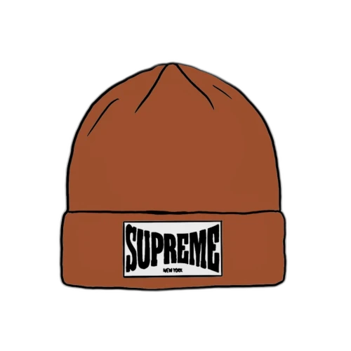 Supreme Woven Label Beanie Rust
