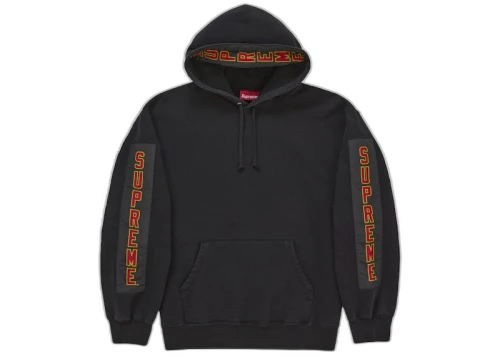 Supreme Woven Patches Hooded Sweatshirt Black