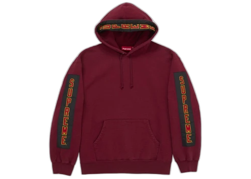 Supreme Woven Patches Hooded Sweatshirt Dark Red
