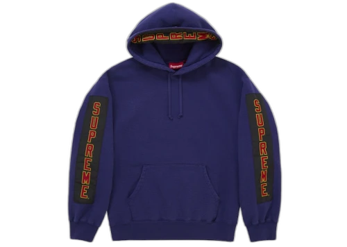 Supreme Woven Patches Hooded Sweatshirt Royal