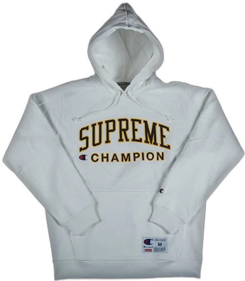 Supreme X Champion Hooded Sweatshirt White