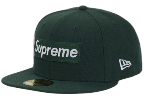 Supreme x New Era Breast Cancer Awareness Box Logo Fitted Hat Green