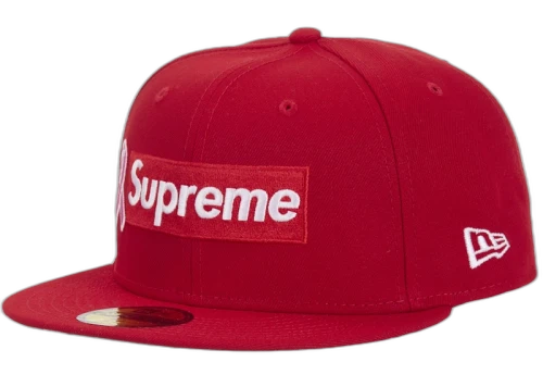 Supreme x New Era Breast Cancer Awareness Box Logo Fitted Hat Red