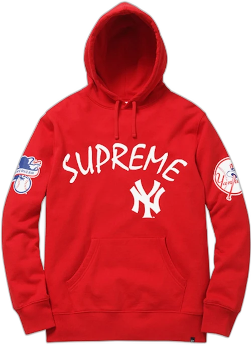 Supreme Yankees Hooded Sweatshirt Red