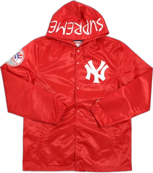 Supreme Yankees Satin Hooded Jacket Red